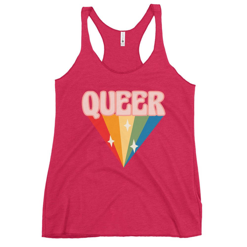Retro Queer Women's Tank Top - Vintage Shocking Pink - LGBTPride.com