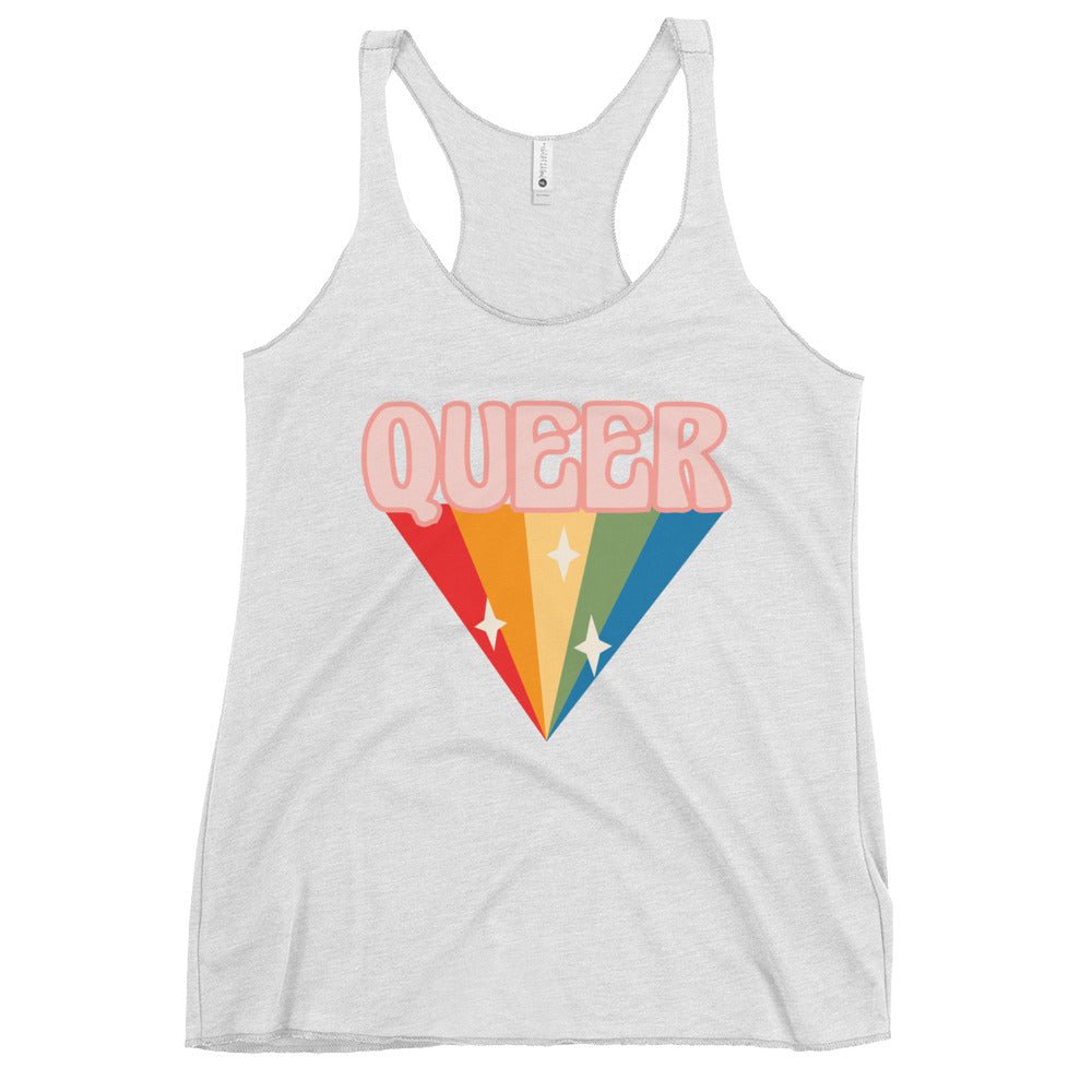 Retro Queer Women's Tank Top - Heather White - LGBTPride.com