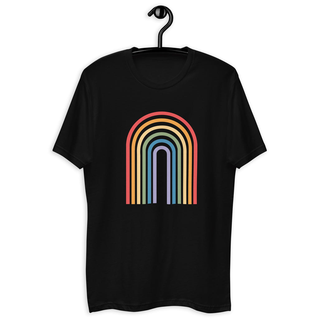 Retro Rainbow Men's T-Shirt - Black - LGBTPride.com