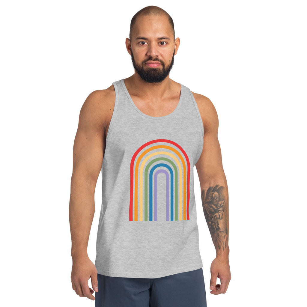 Retro Rainbow Men's Tank Top - Athletic Heather - LGBTPride.com