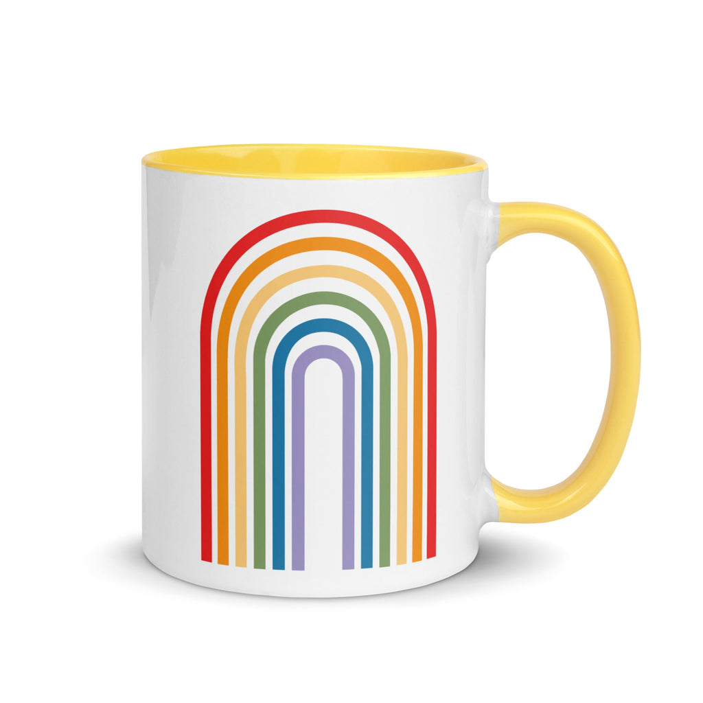 Retro Rainbow Mug - Yellow - LGBTPride.com