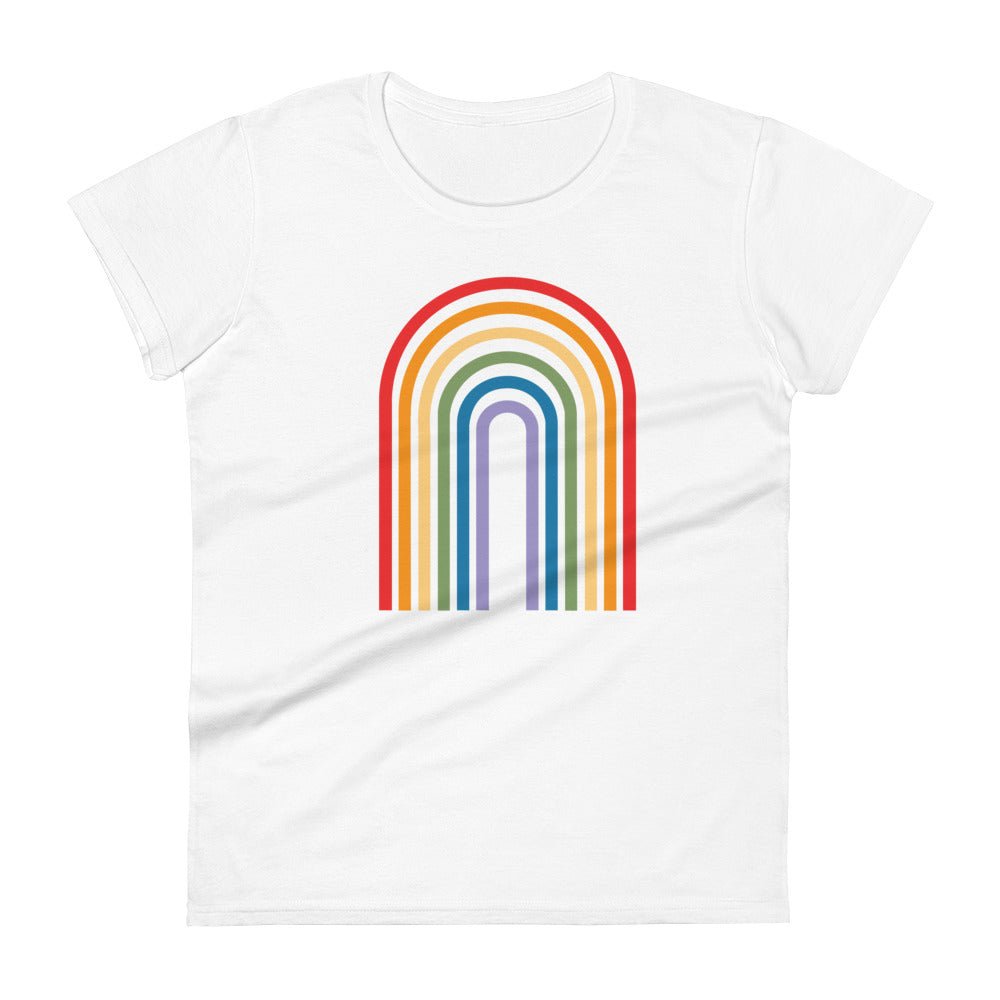 Retro Rainbow Women's T-Shirt - White - LGBTPride.com
