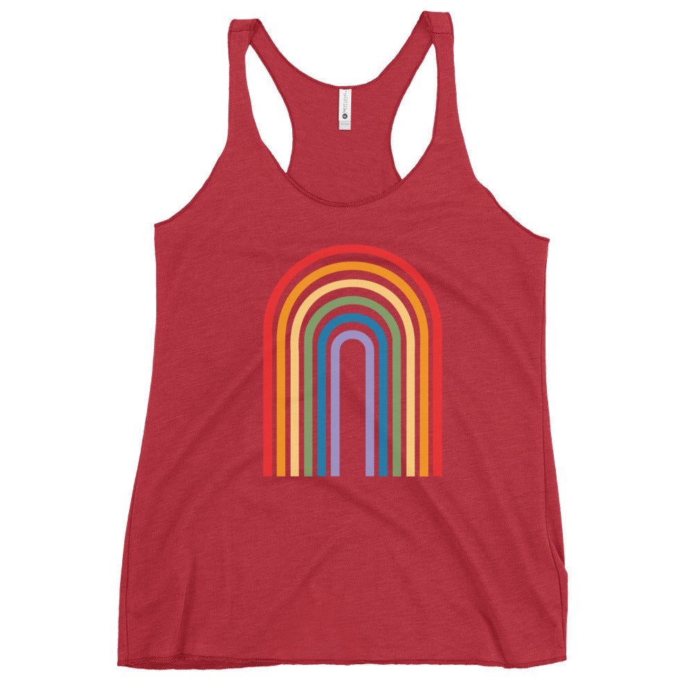 Retro Rainbow Women's Tank Top - Vintage Red - LGBTPride.com