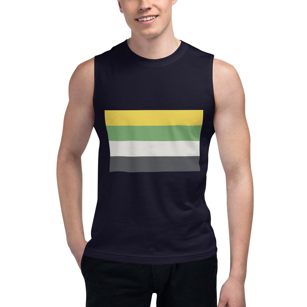 Skoliosexual Pride Flag Tank Top - Navy - LGBTPride.com