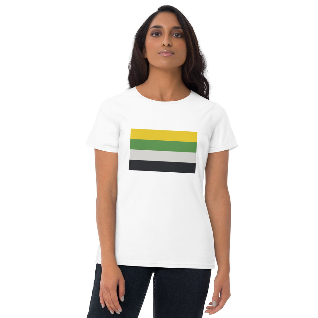 Skoliosexual Pride Flag Women's T-shirt - White - LGBTPride.com