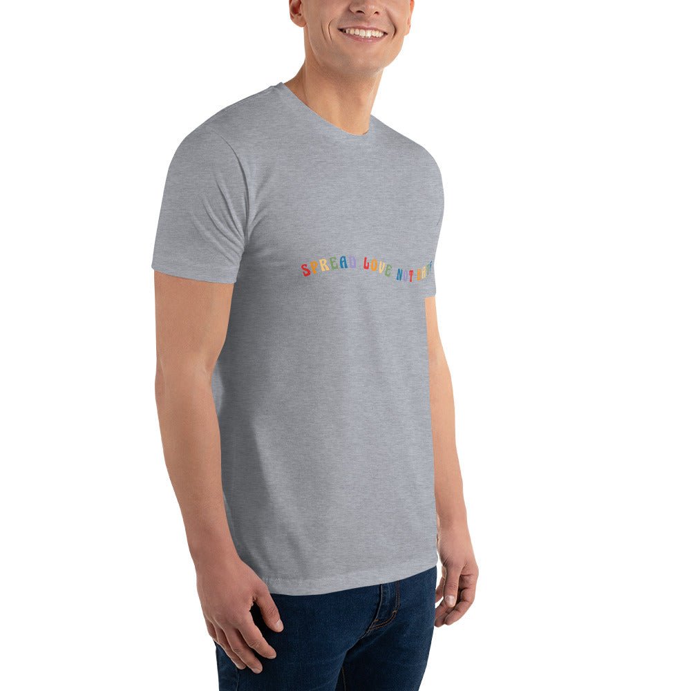 Spread Love Not Hate Men's T-Shirt - Heather Grey - LGBTPride.com