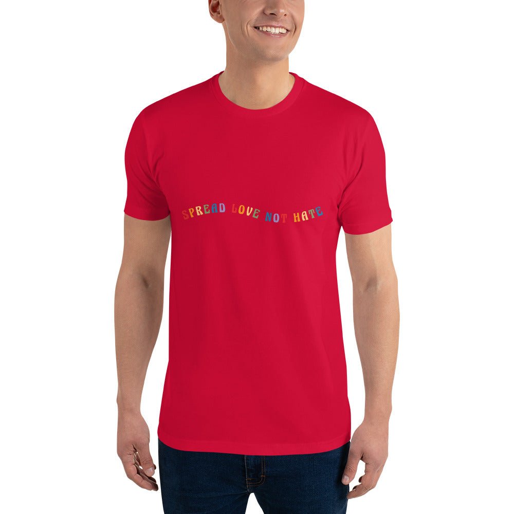 Spread Love Not Hate Men's T-Shirt - Red - LGBTPride.com