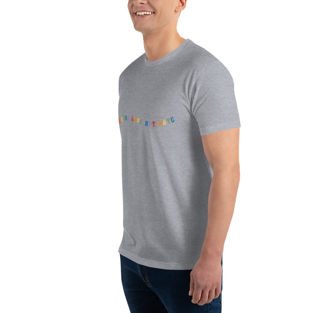 Spread Love Not Hate Men's T-Shirt - Heather Grey - LGBTPride.com