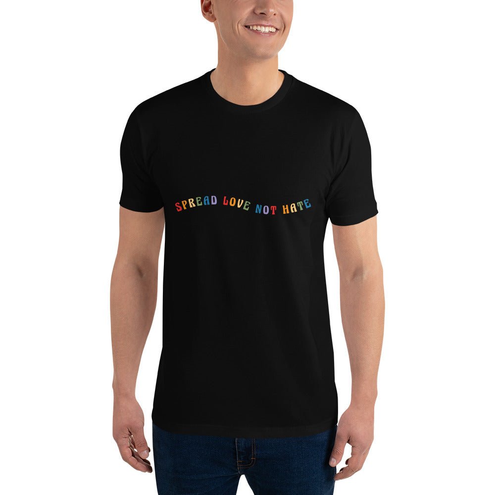 Spread Love Not Hate Men's T-Shirt - Black - LGBTPride.com