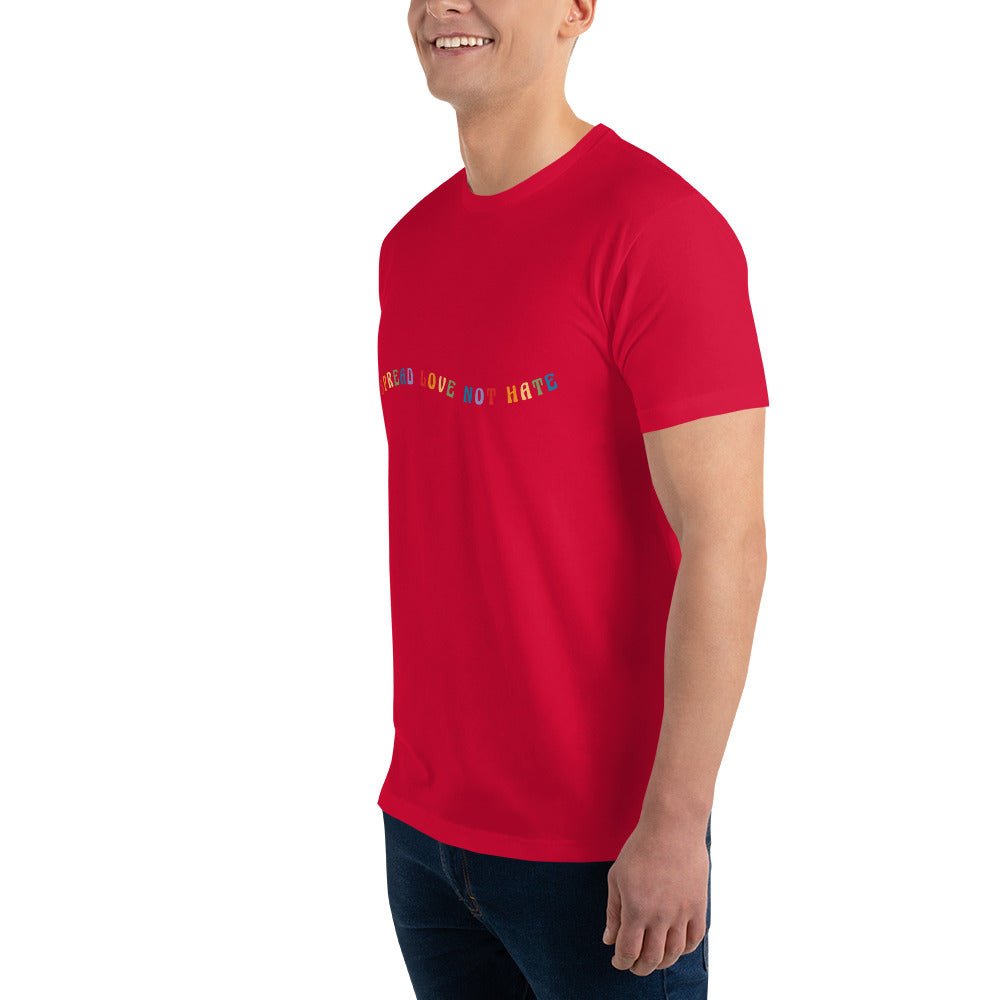 Spread Love Not Hate Men's T-Shirt - Red - LGBTPride.com