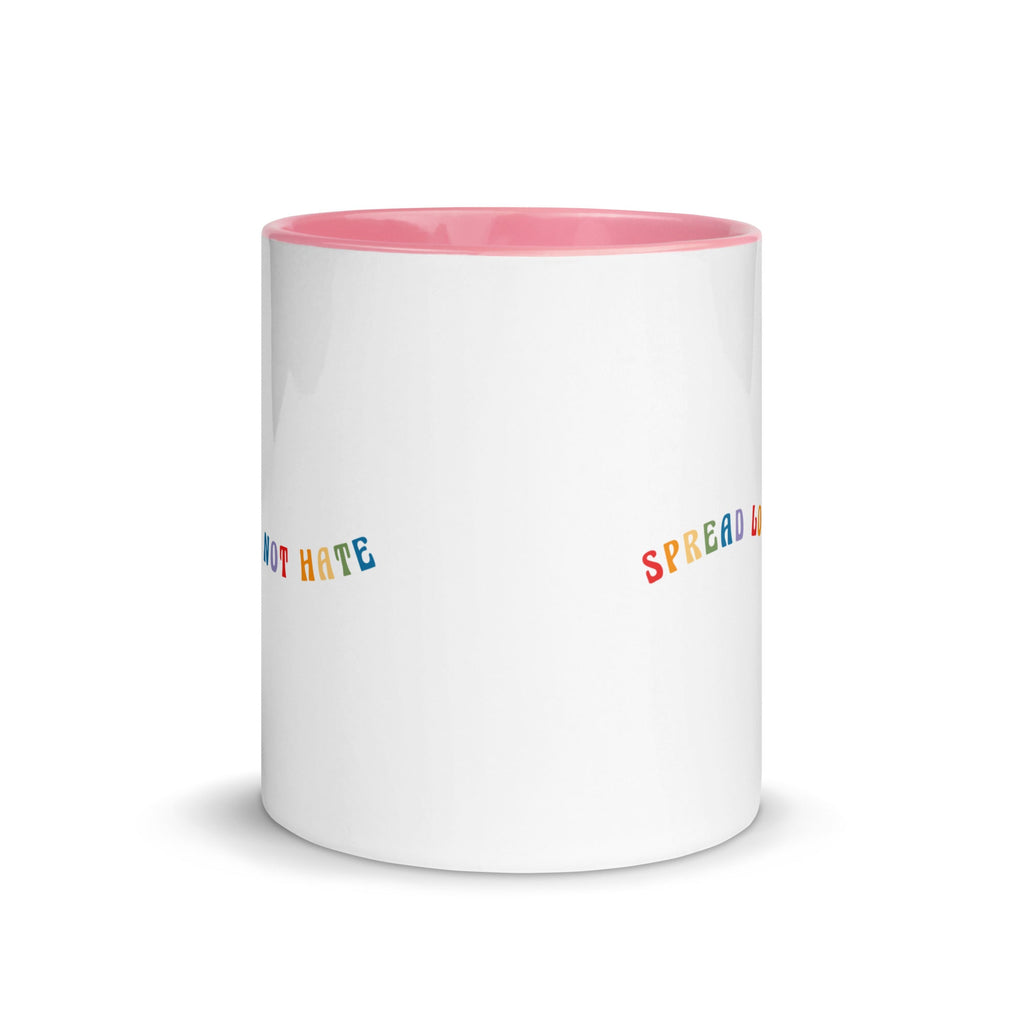 Spread Love Not Hate Mug - Pink - LGBTPride.com
