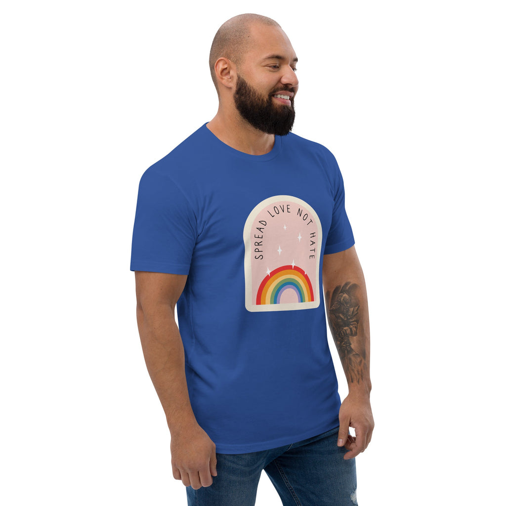 Spread Love Not Hate Rainbow Men's T-Shirt - Red - LGBTPride.com