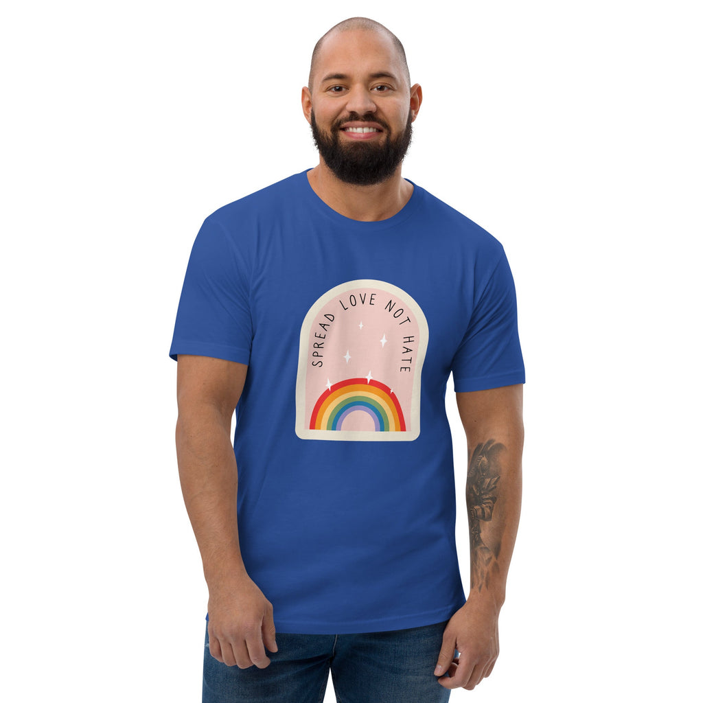 Spread Love Not Hate Rainbow Men's T-Shirt - Royal Blue - LGBTPride.com