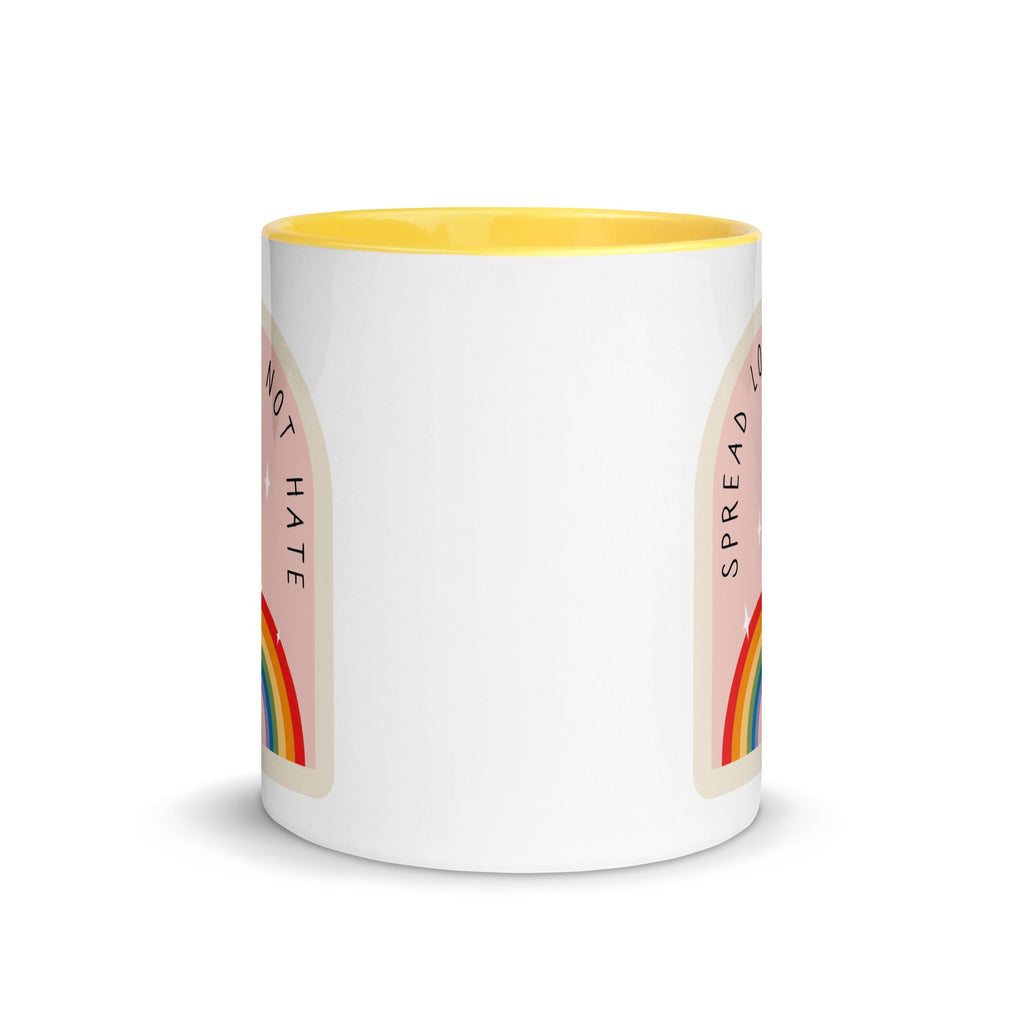 Spread Love Not Hate Rainbow Mug - Pink - LGBTPride.com
