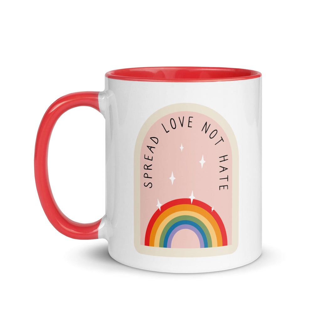 Spread Love Not Hate Rainbow Mug - Black - LGBTPride.com