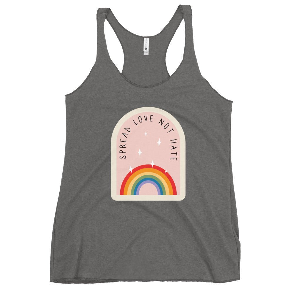 Spread Love Not Hate Rainbow Women's Tank Top - Premium Heather - LGBTPride.com