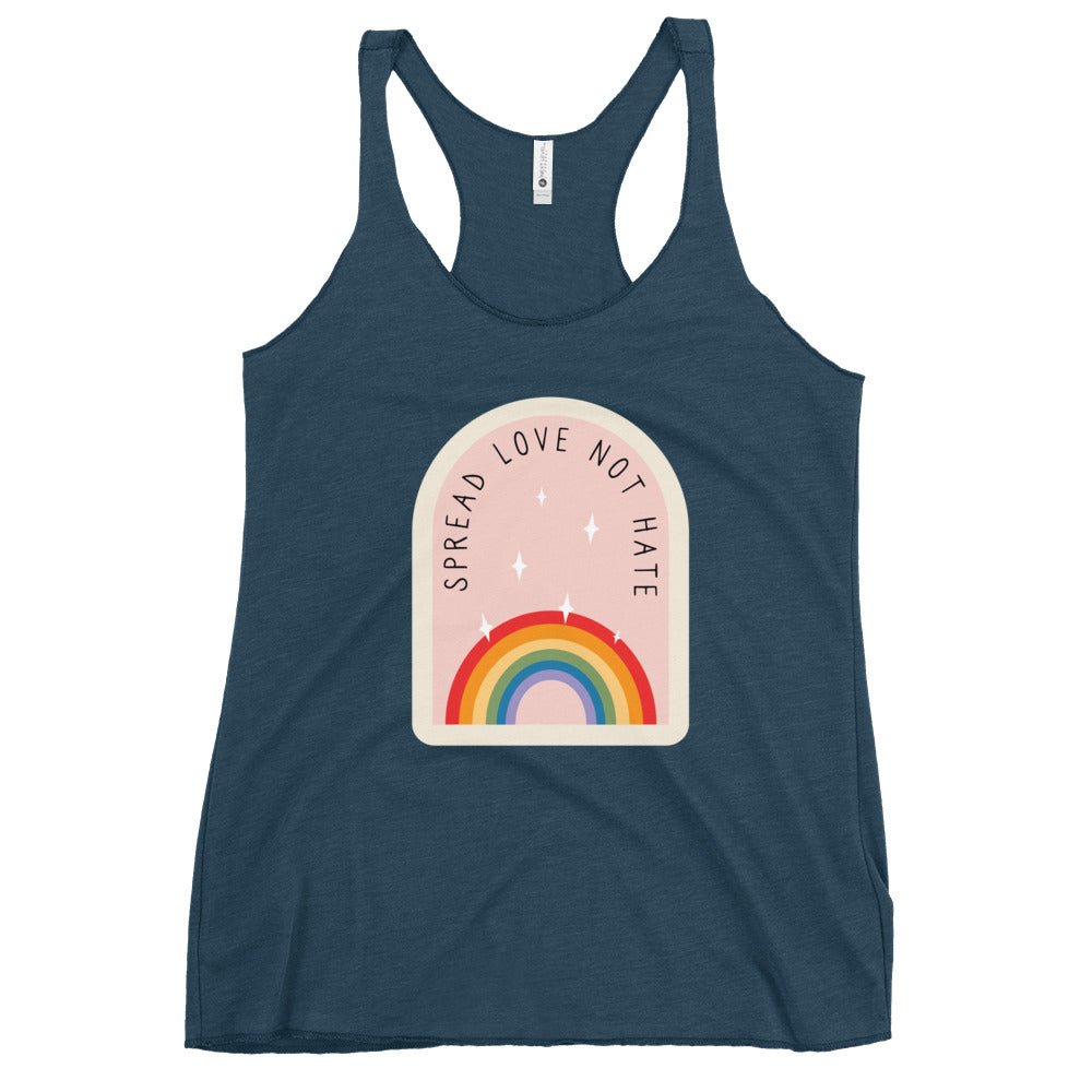 Spread Love Not Hate Rainbow Women's Tank Top - Indigo - LGBTPride.com