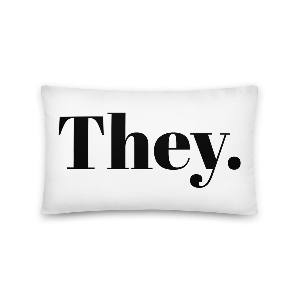 They. Pronoun Pillow - 20″×12″ - LGBTPride.com