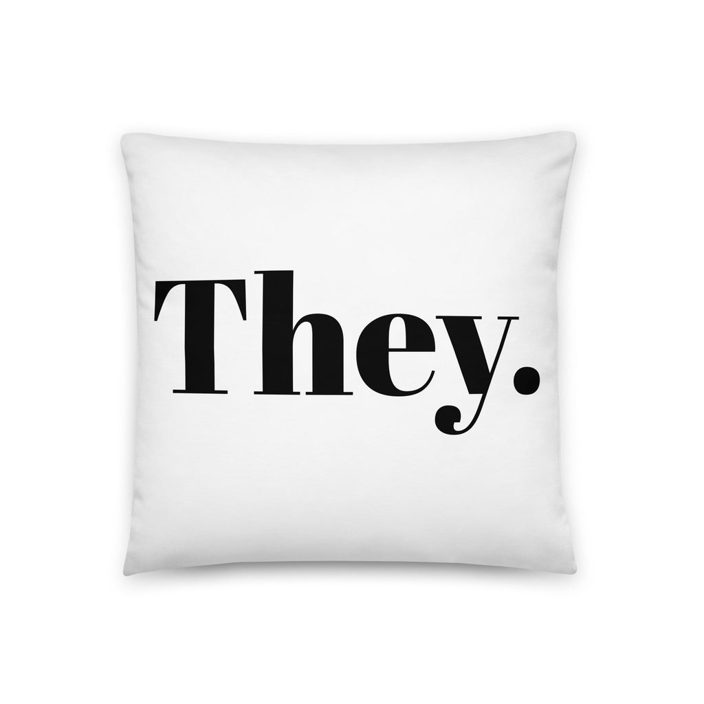 They. Pronoun Pillow - 18″×18″ - LGBTPride.com