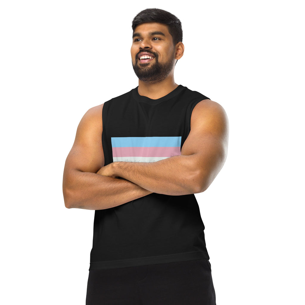 Transgender Pride Flag Tank Top - Black - LGBTPride.com