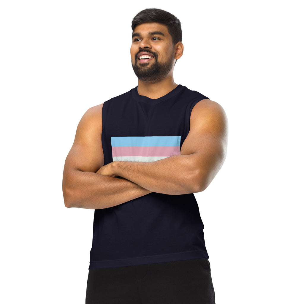 Transgender Pride Flag Tank Top - Navy - LGBTPride.com
