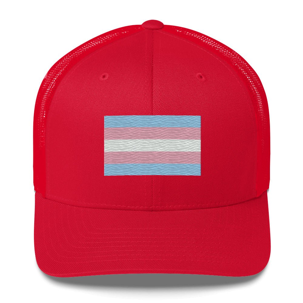 Transgender Pride Flag Trucker Hat - Red - LGBTPride.com