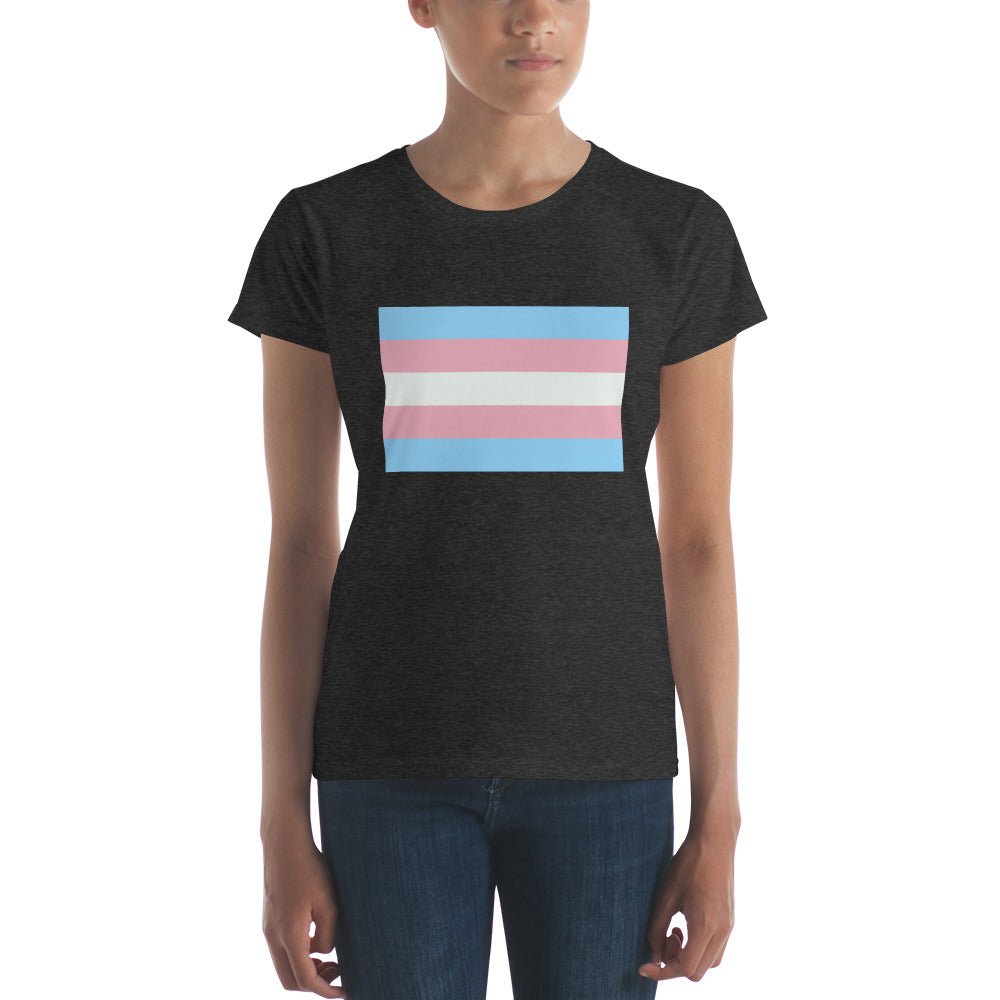 Transgender Pride Flag Women's T-shirt - Heather Dark Grey - LGBTPride.com