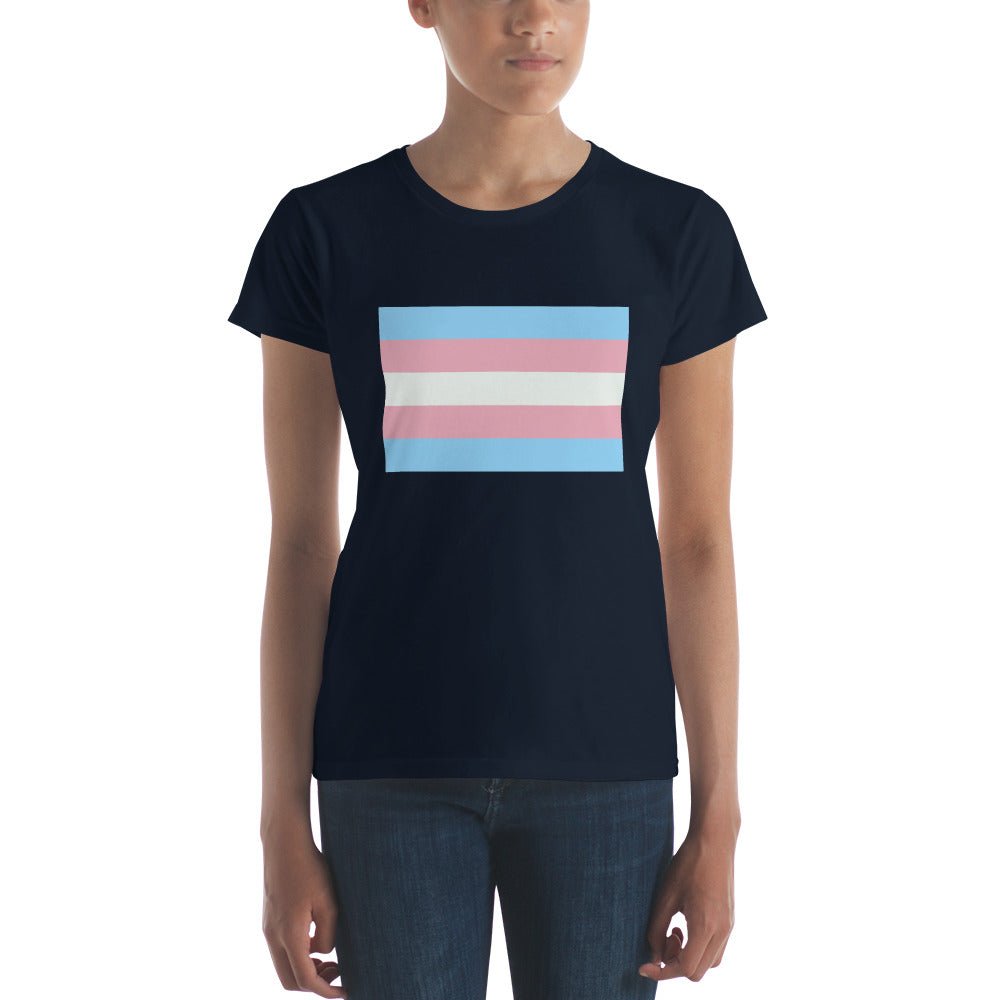 Transgender Pride Flag Women's T-shirt - Navy - LGBTPride.com