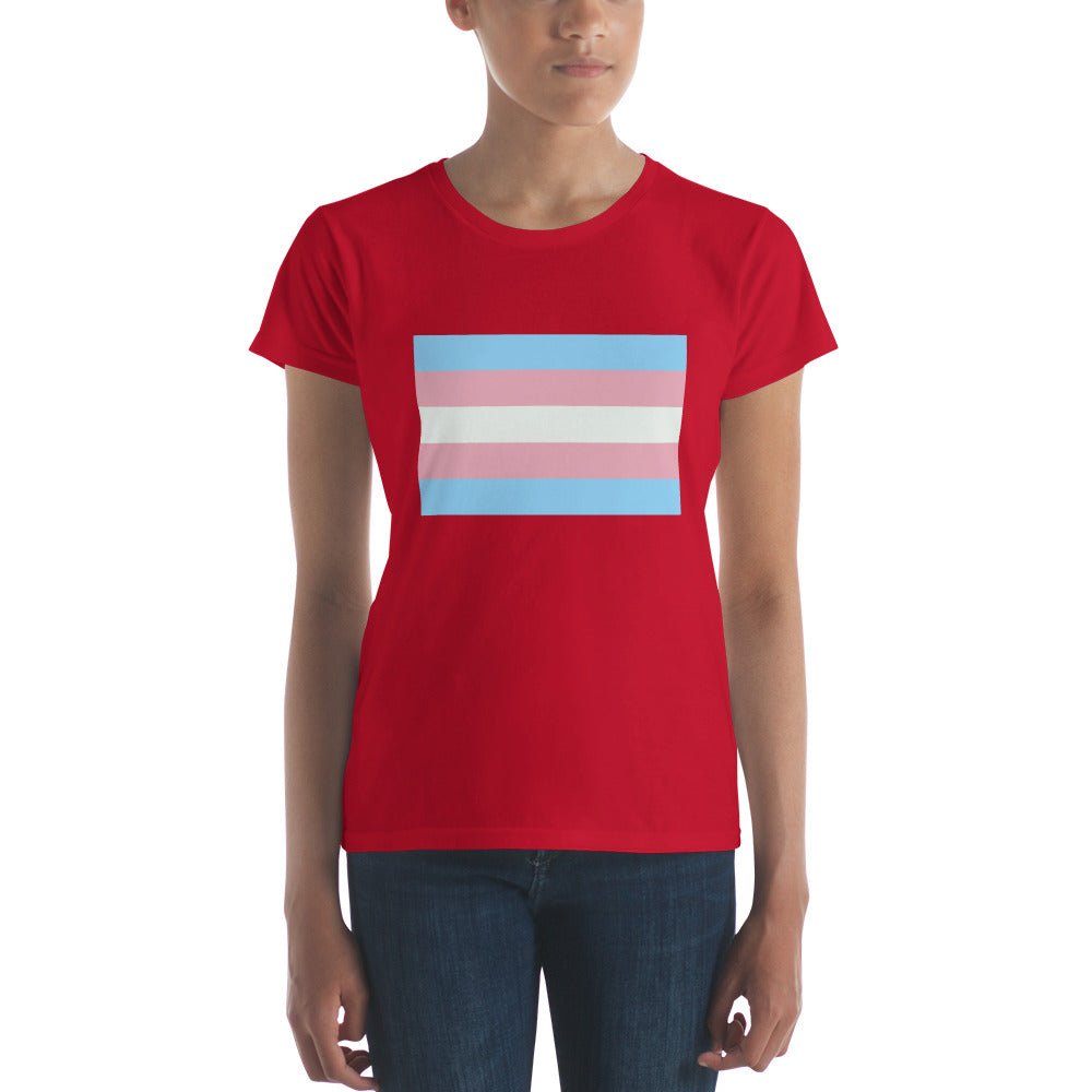 Transgender Pride Flag Women's T-shirt - True Red - LGBTPride.com