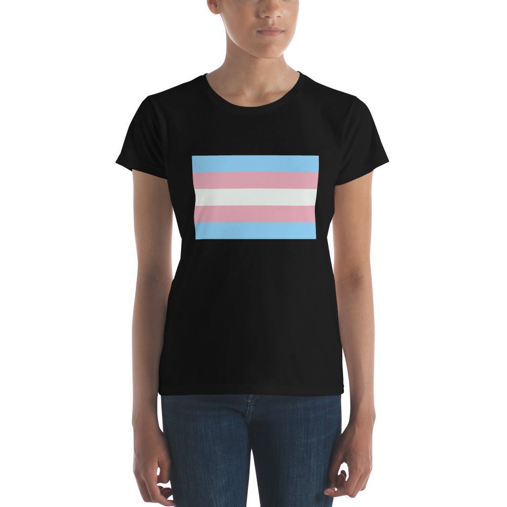 Transgender Pride Flag Women's T-shirt - Black - LGBTPride.com