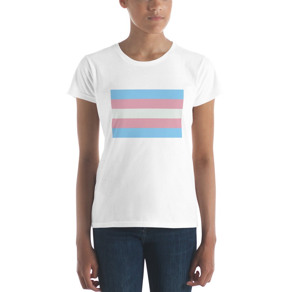 Transgender Pride Flag Women's T-shirt - White - LGBTPride.com