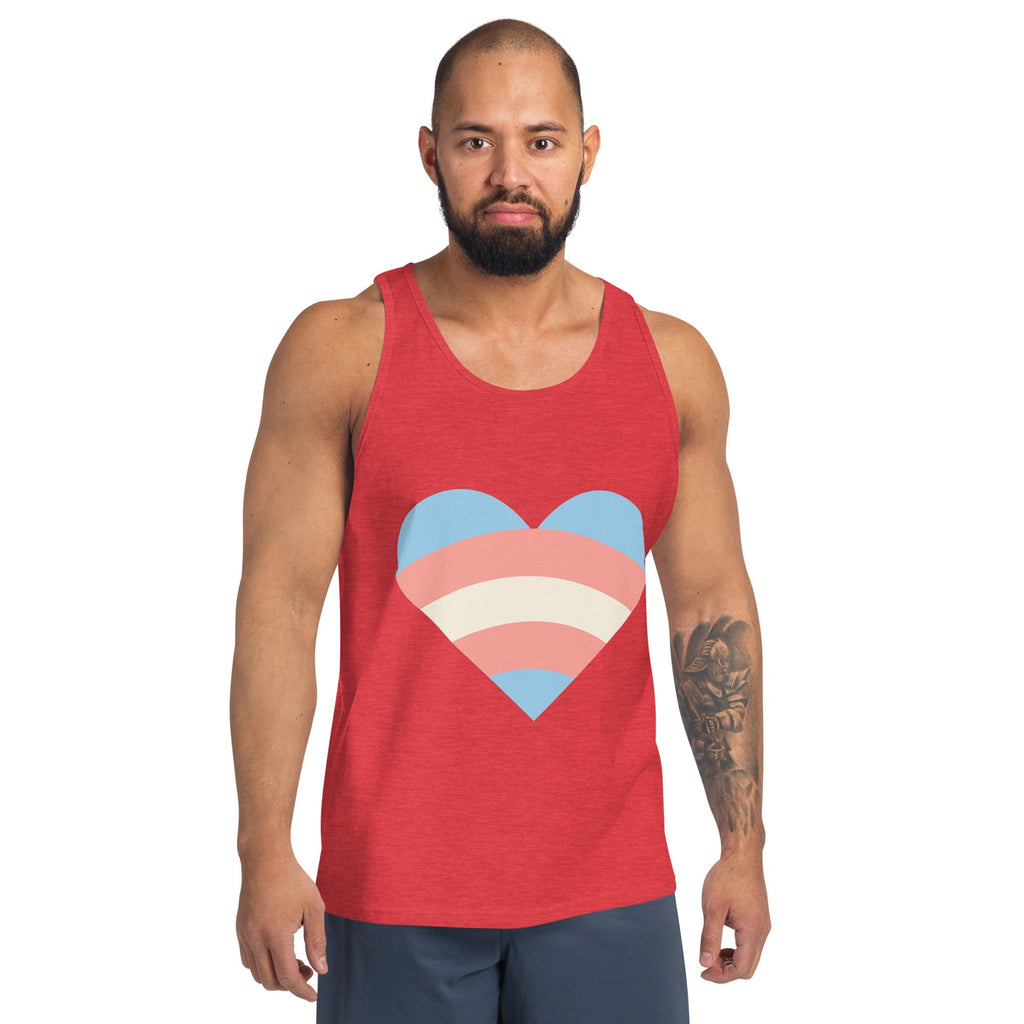 Transgender Pride Love Men's Tank Top - Red Triblend - LGBTPride.com
