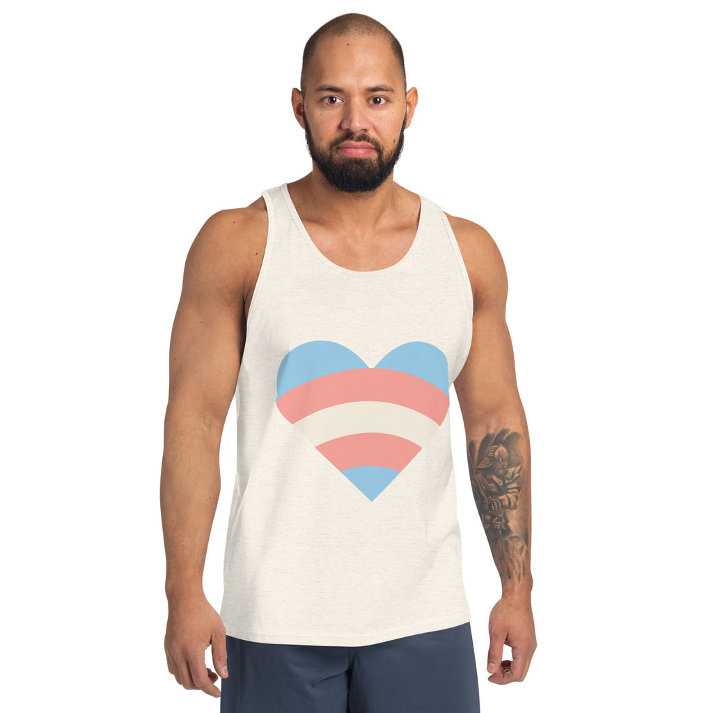 Transgender Pride Love Men's Tank Top - Oatmeal Triblend - LGBTPride.com
