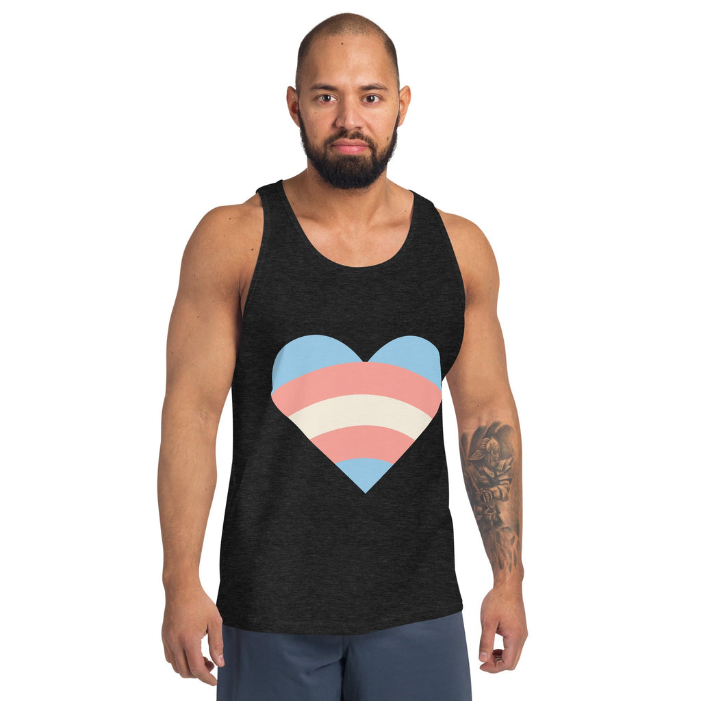 Transgender Pride Love Men's Tank Top - Charcoal-Black Triblend - LGBTPride.com