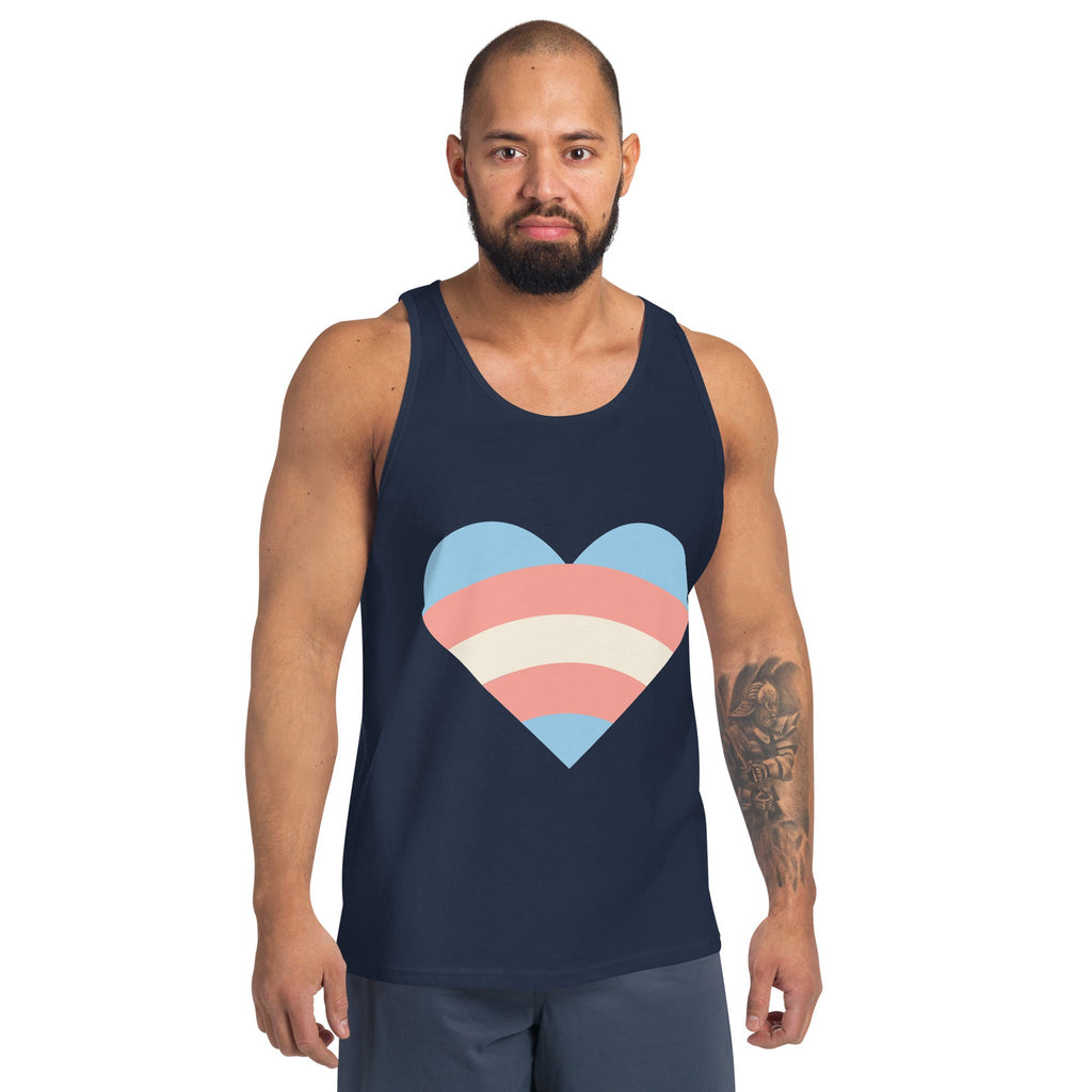 Transgender Pride Love Men's Tank Top - Navy - LGBTPride.com