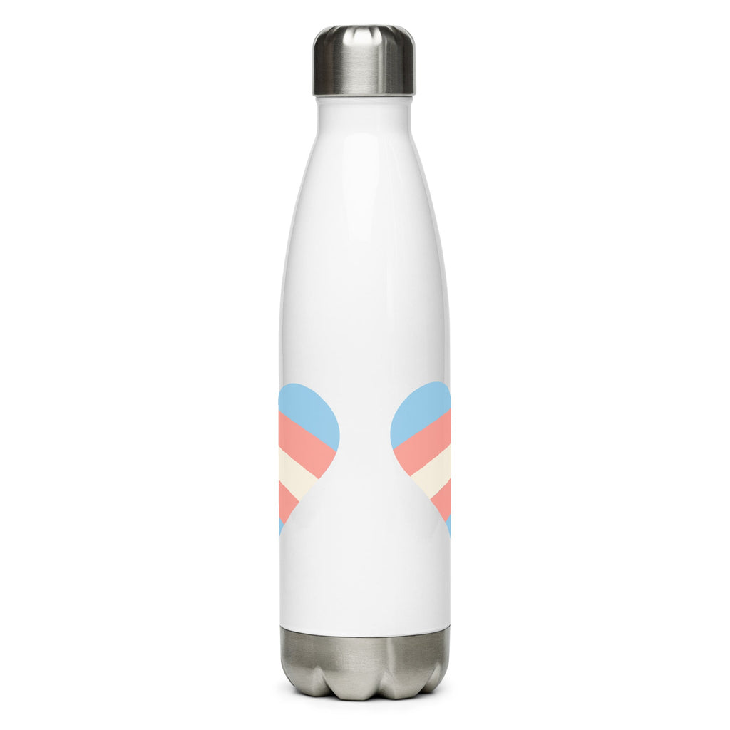 Transgender Pride Love Stainless Steel Water Bottle - White - LGBTPride.com