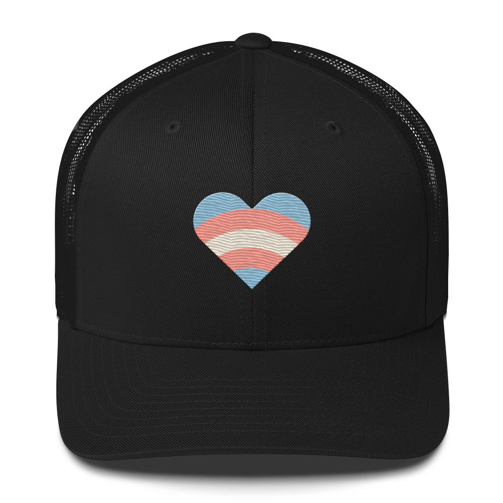 Transgender Pride Love Trucker Hat - Black - LGBTPride.com