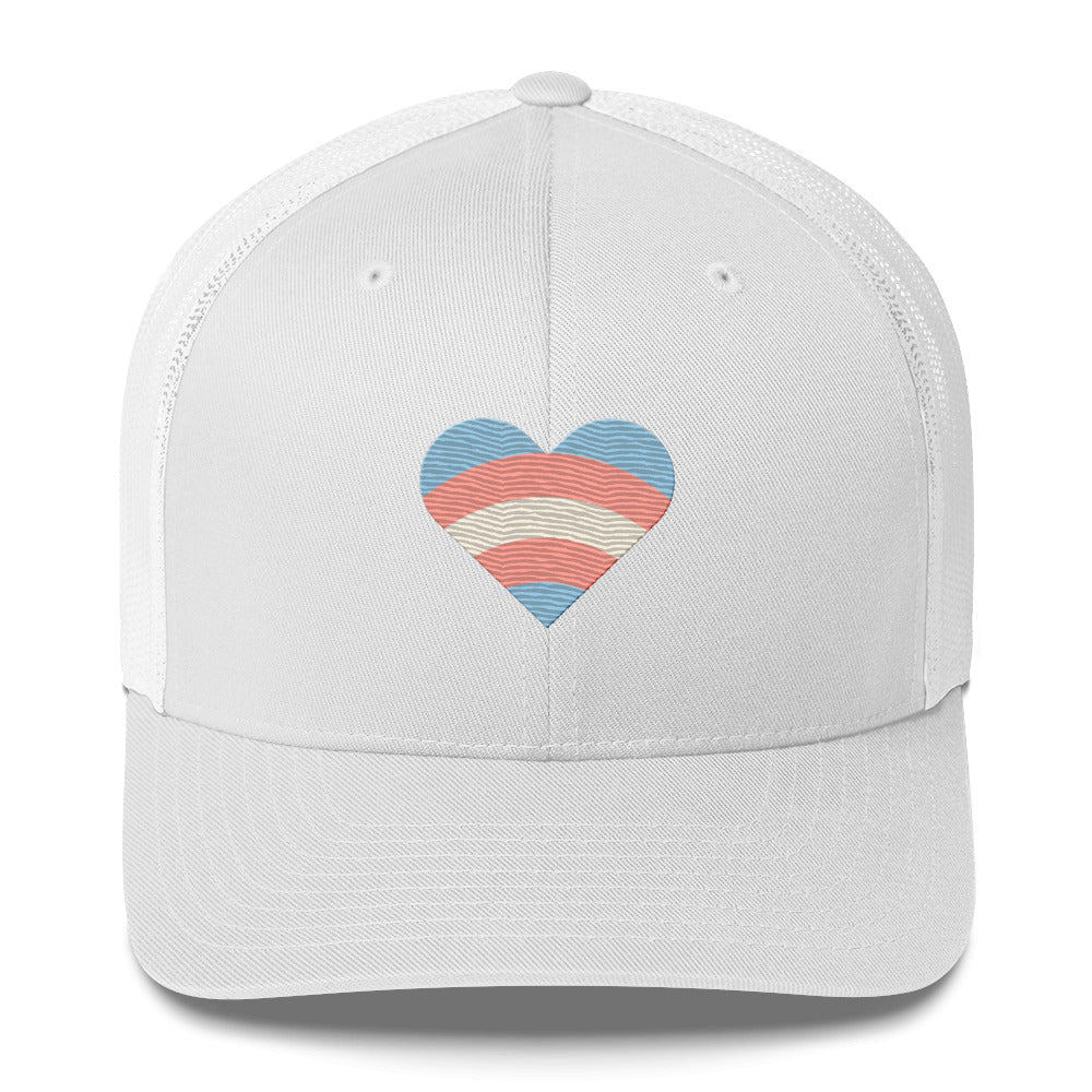 Transgender Pride Love Trucker Hat - White - LGBTPride.com