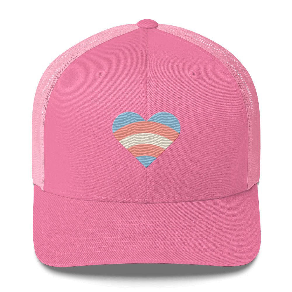 Transgender Pride Love Trucker Hat - Pink - LGBTPride.com