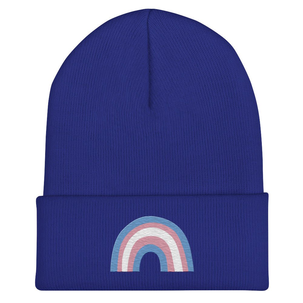 Transgender Pride Rainbow Cuffed Beanie - Royal - LGBTPride.com