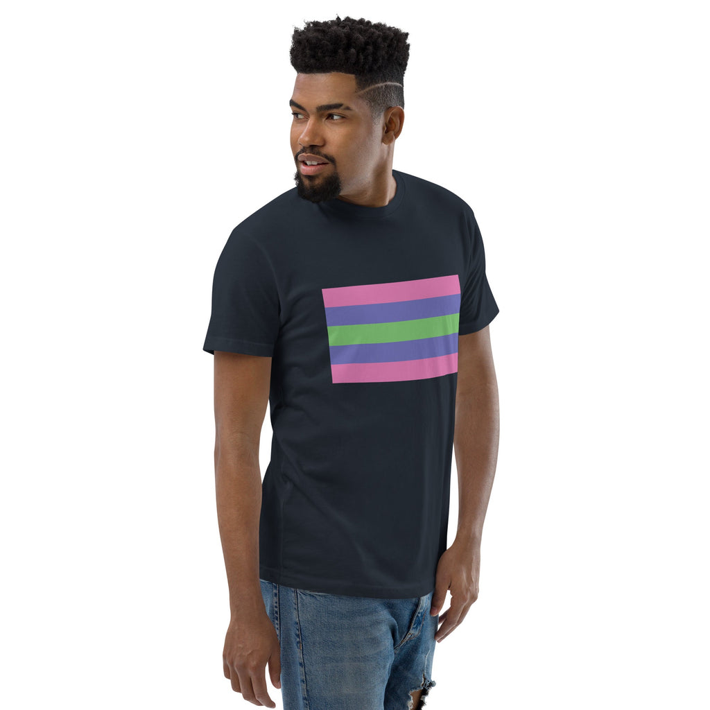 Trigender Pride Flag Men's T-shirt - Midnight Navy - LGBTPride.com