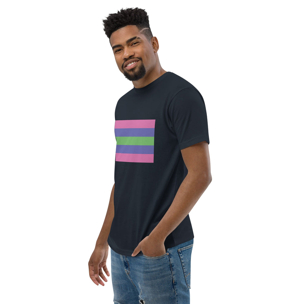 Trigender Pride Flag Men's T-shirt - Midnight Navy - LGBTPride.com