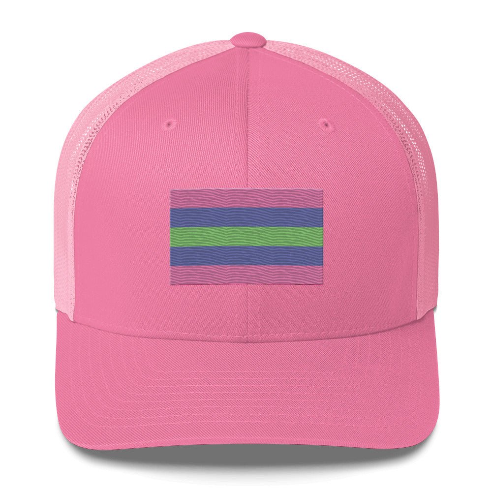 Trigender Pride Flag Trucker Hat - Pink - LGBTPride.com