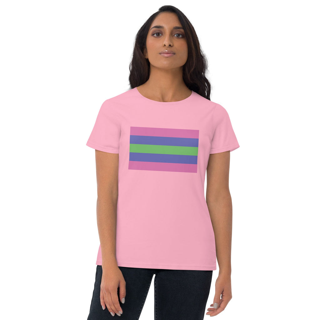 Trigender Pride Flag Women's T-shirt - Charity Pink - LGBTPride.com