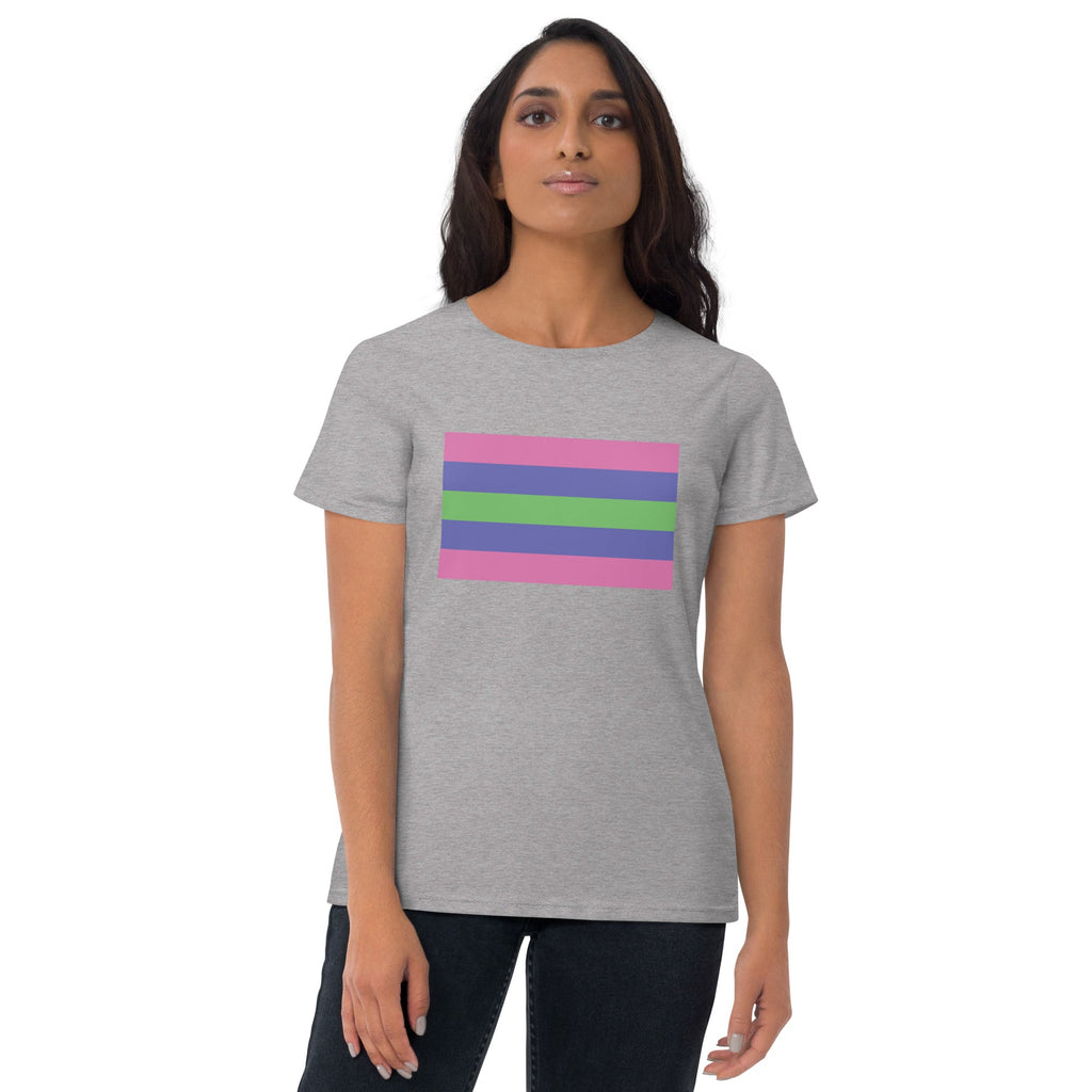 Trigender Pride Flag Women's T-shirt - Heather Grey - LGBTPride.com