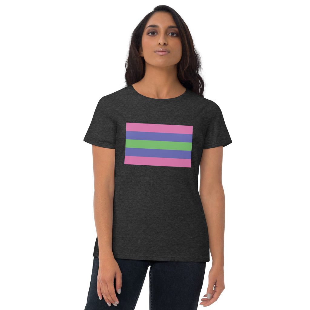 Trigender Pride Flag Women's T-shirt - Heather Dark Grey - LGBTPride.com