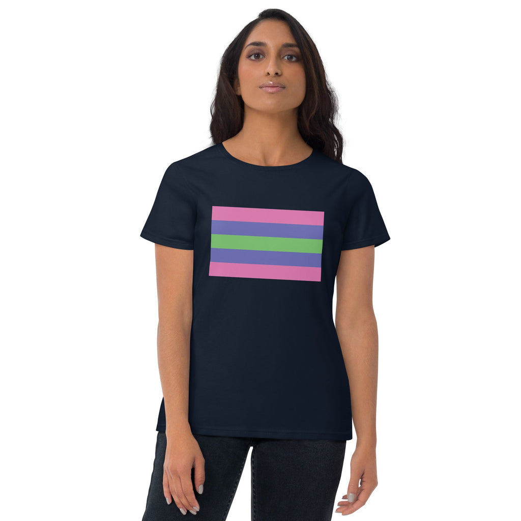 Trigender Pride Flag Women's T-shirt - Navy - LGBTPride.com