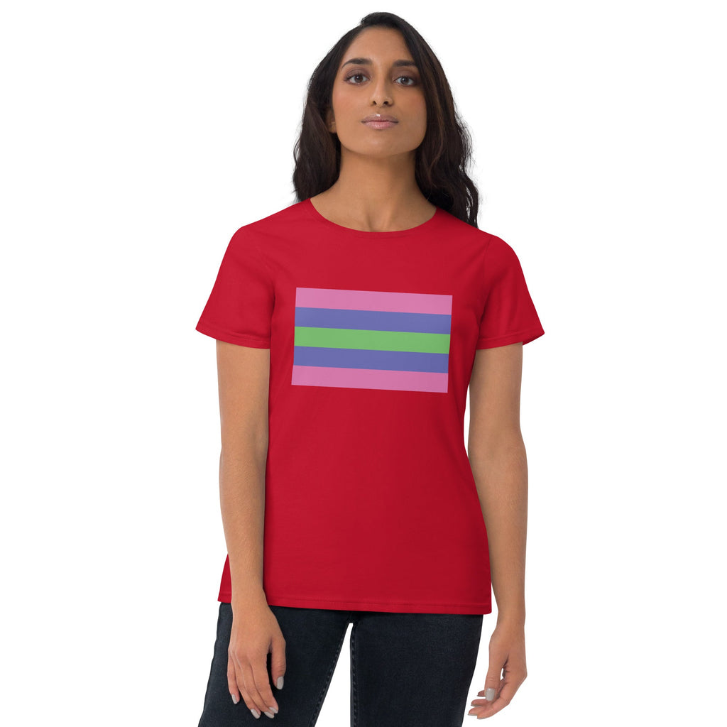 Trigender Pride Flag Women's T-shirt - True Red - LGBTPride.com