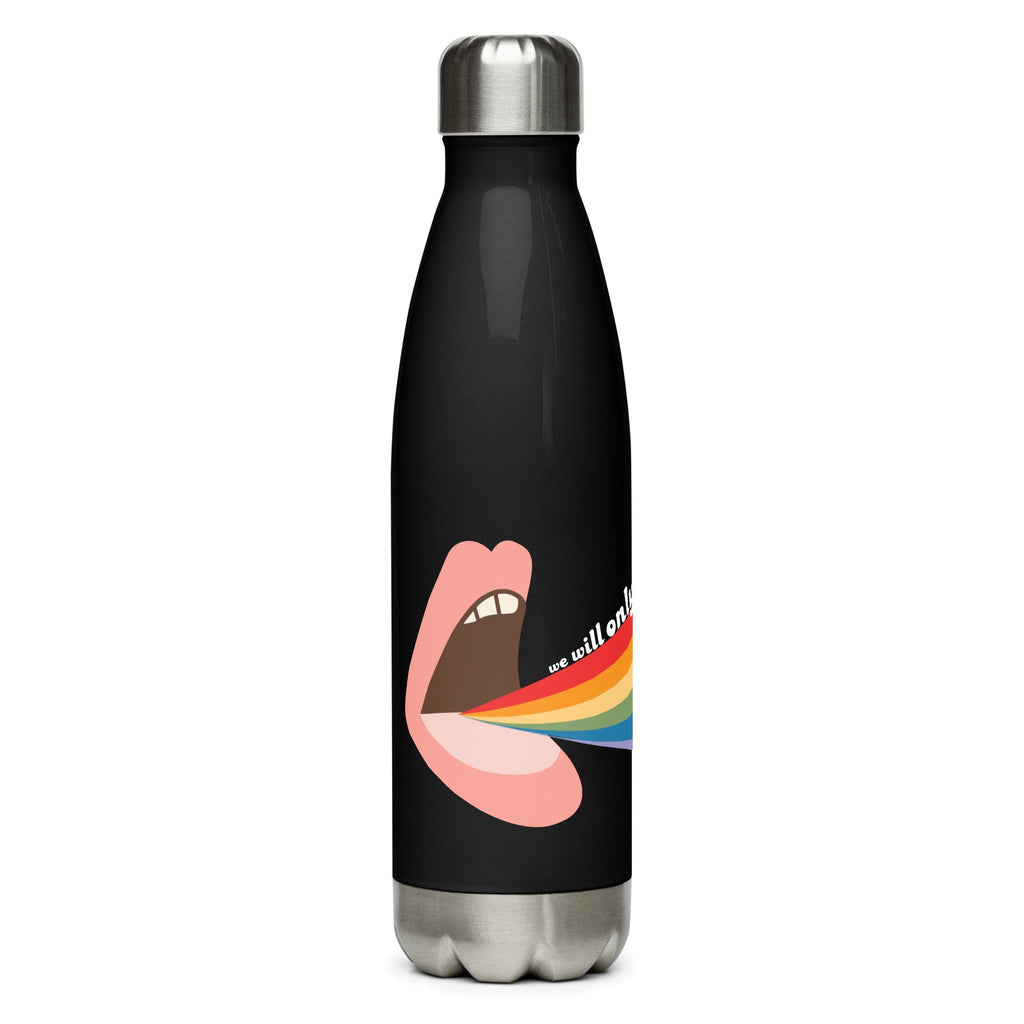 We Will Only Get Louder - Stainless Steel Water Bottle - Black - LGBTPride.com