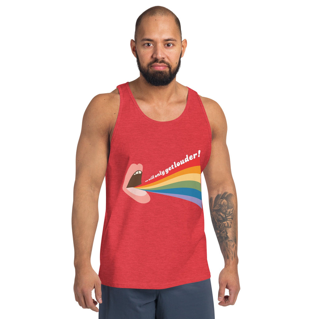 We Will Only Get Louder - Tank Top - Red Triblend - LGBTPride.com